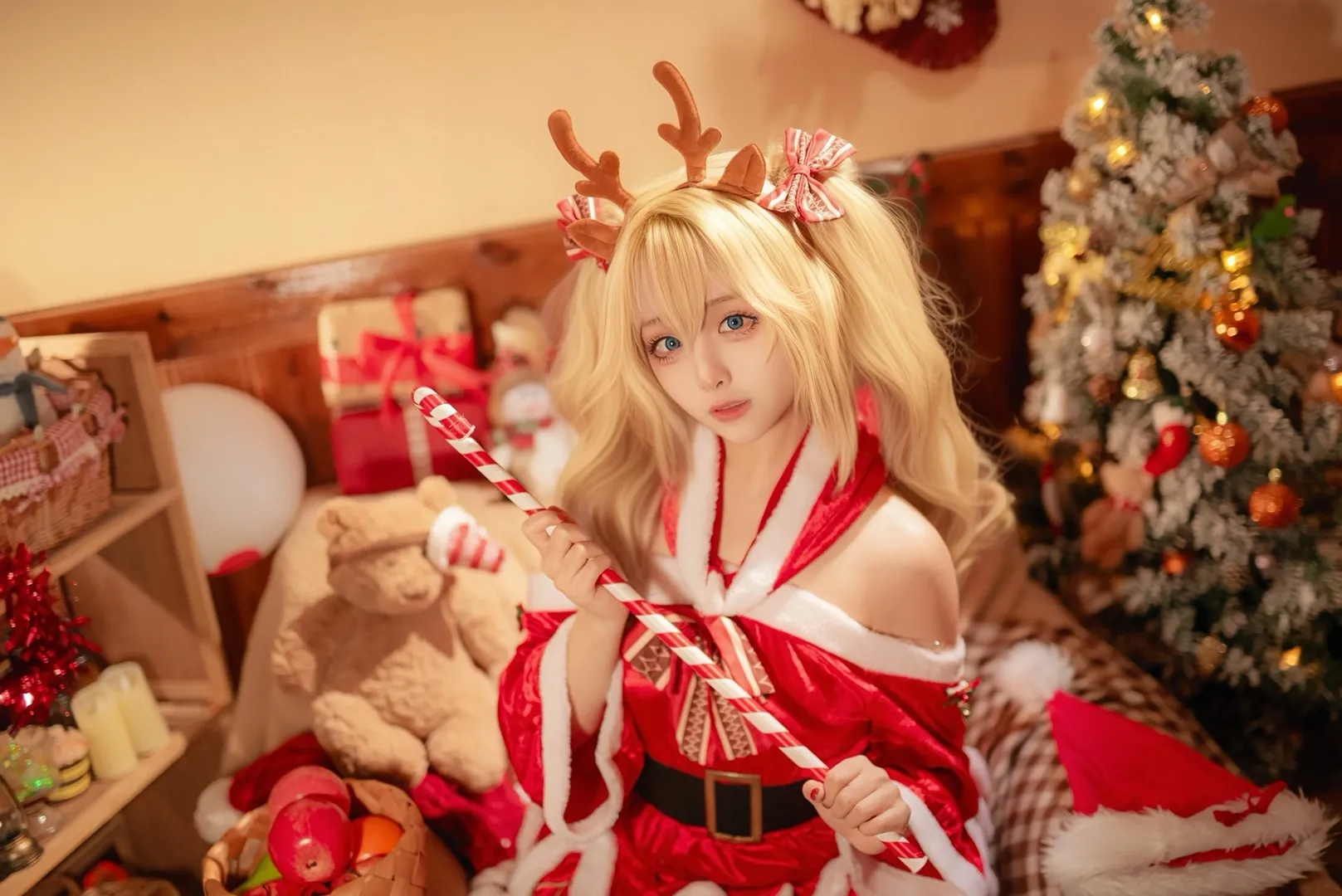 原神, 芭芭拉cos, cosplay穿搭, 圣诞节cosplay, 圣诞正片 - 第7张