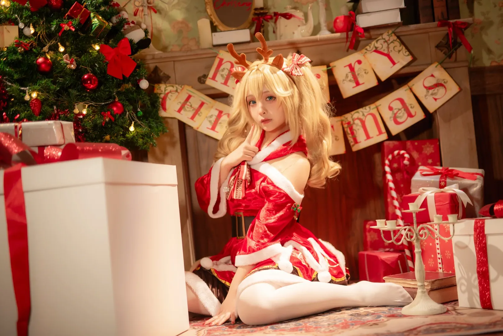 原神, 芭芭拉cos, cosplay穿搭, 圣诞节cosplay, 圣诞正片 - 第9张