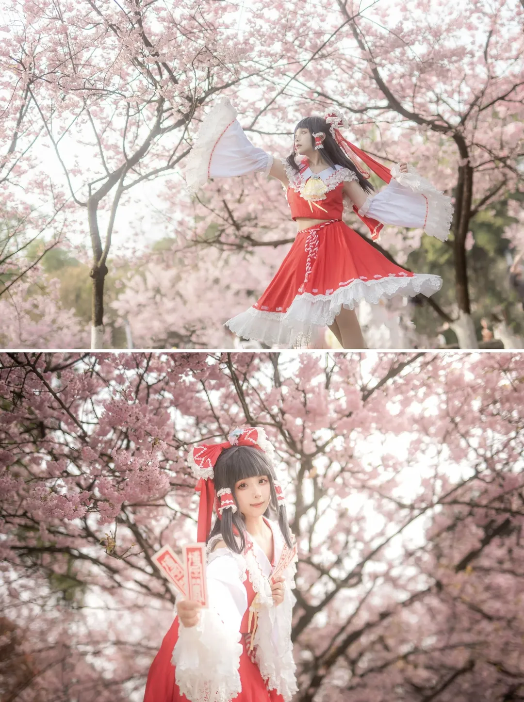 博丽灵梦cos, 东方project, 樱花摄影, cosplay正片, 重庆人像摄影 - 第1张