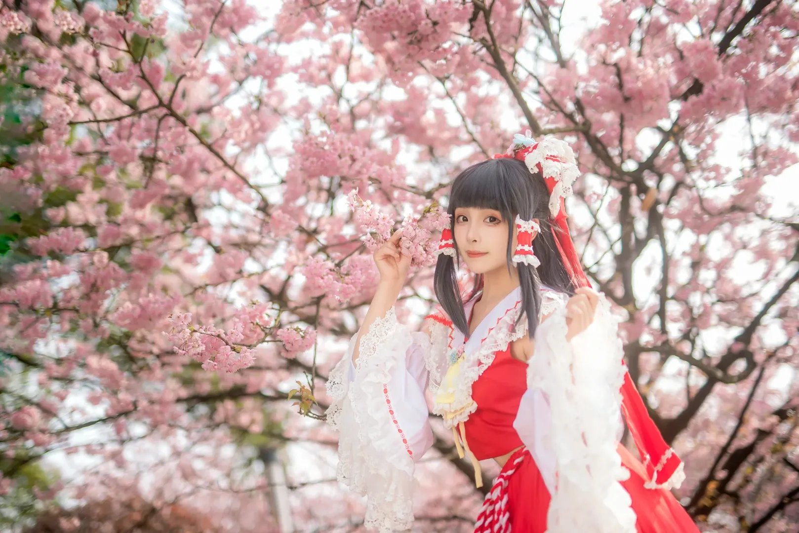 博丽灵梦cos, 东方project, 樱花摄影, cosplay正片, 重庆人像摄影 - 第11张