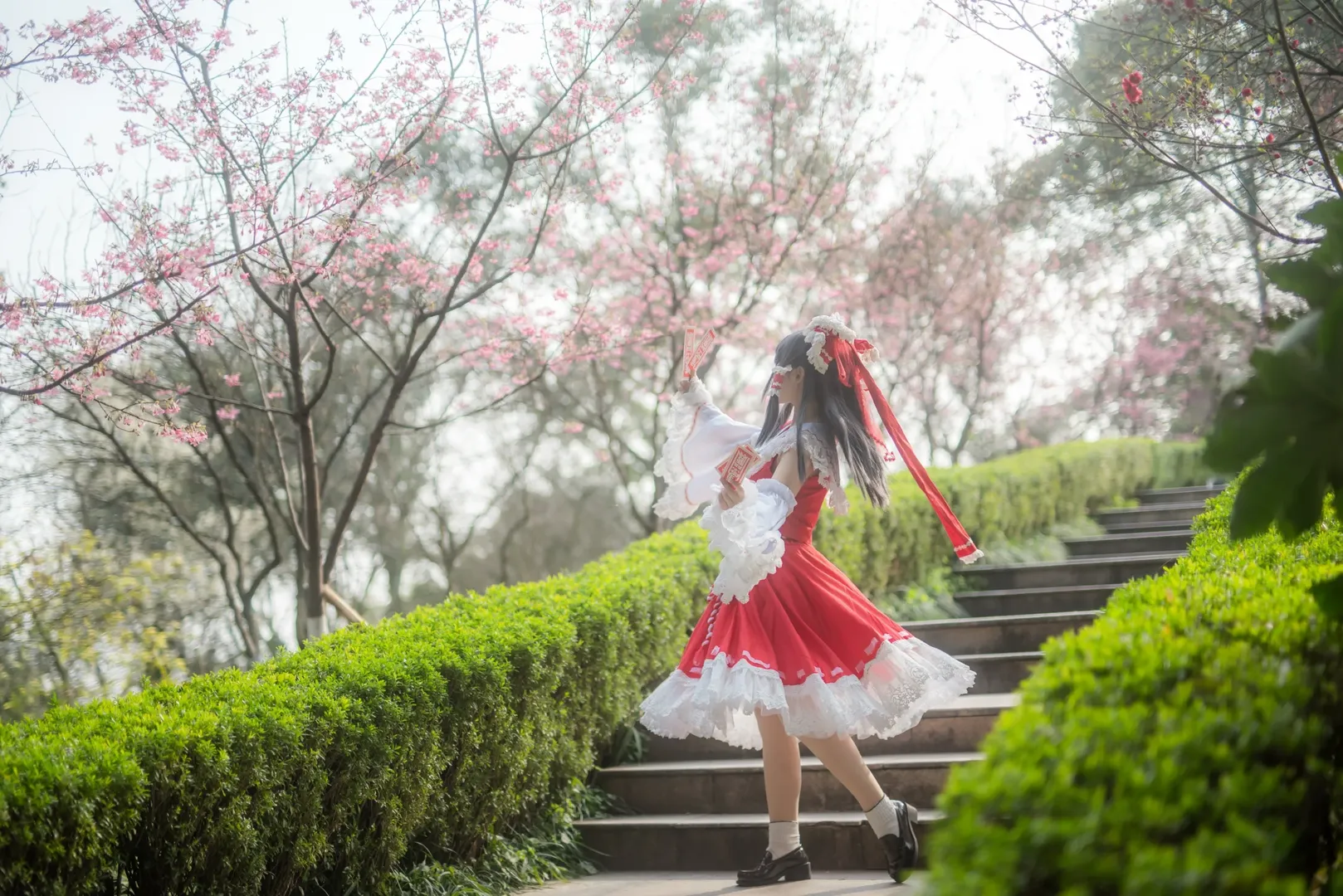 博丽灵梦cos, 东方project, 樱花摄影, cosplay正片, 重庆人像摄影 - 第13张
