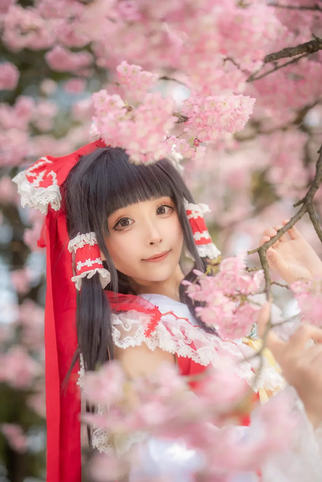 博丽灵梦cos, 东方project, 樱花摄影, cosplay正片, 重庆人像摄影