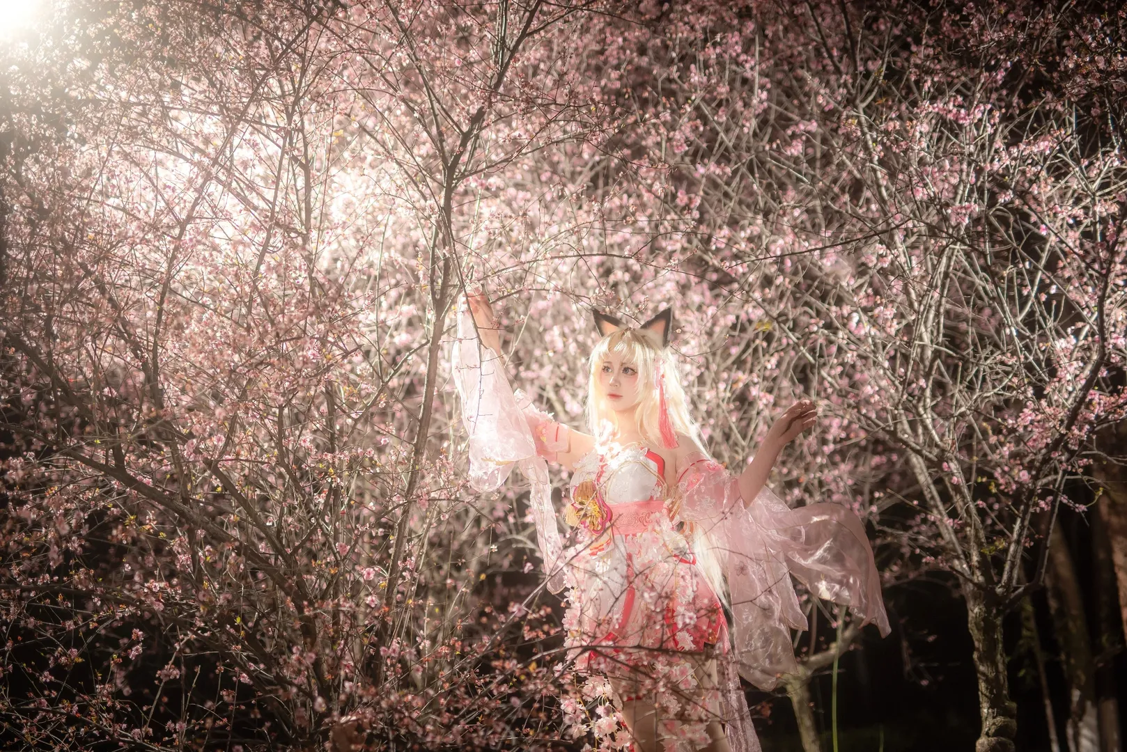 永劫无间, 人像摄影, cosplay正片, 胡桃cos, 夜樱写真 - 第4张