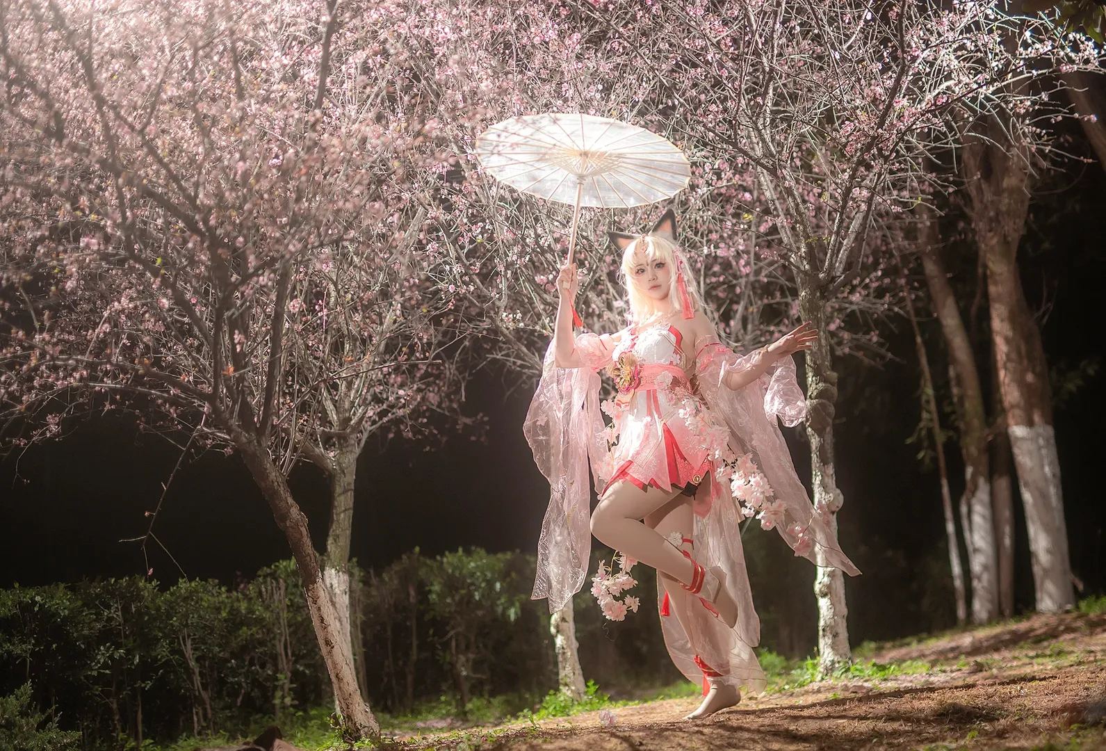 永劫无间, 人像摄影, cosplay正片, 胡桃cos, 夜樱写真 - 第6张