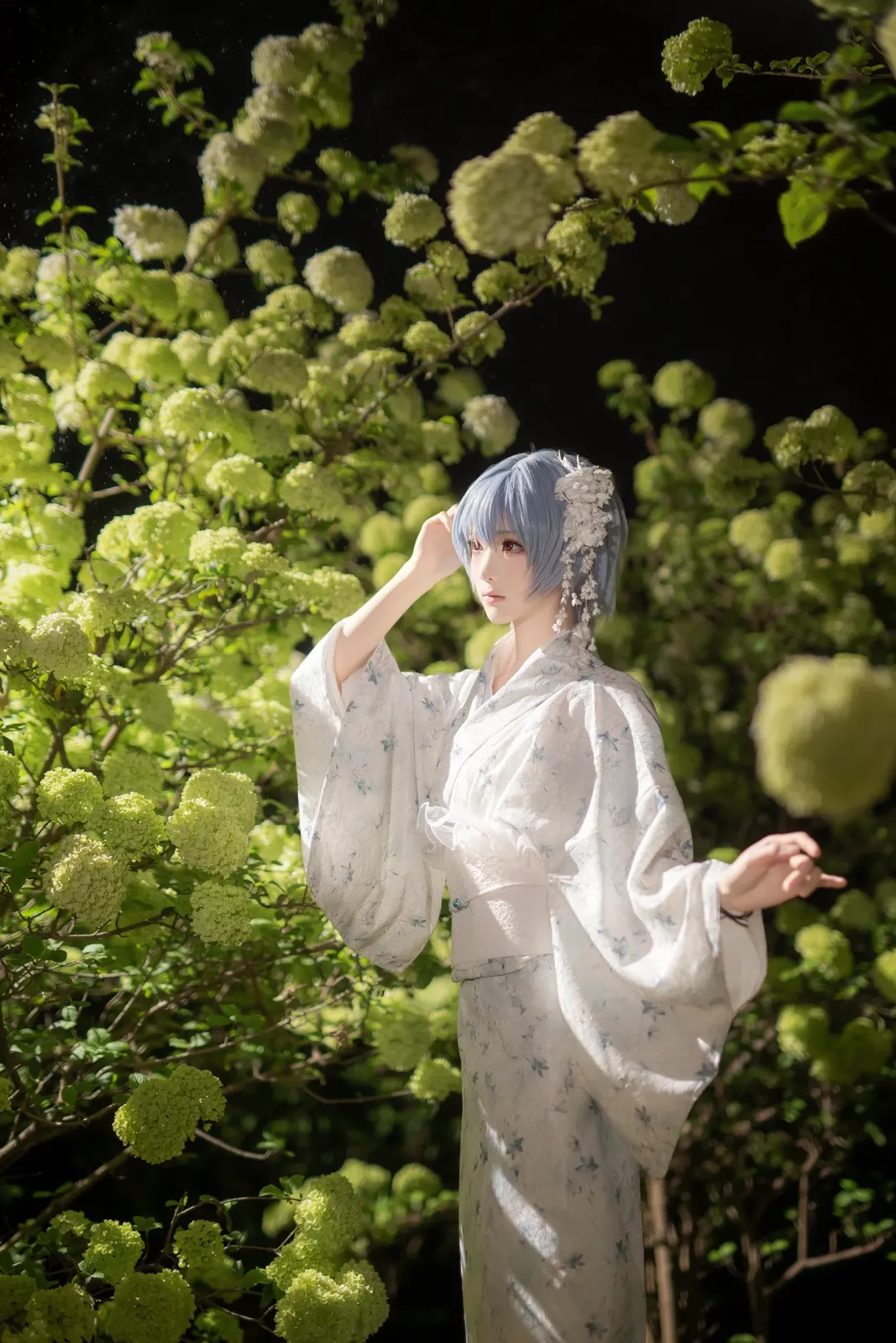绫波丽cos, EVA, 重庆大学, 和服夜景人像, 雨夜氛围感 - 第4张
