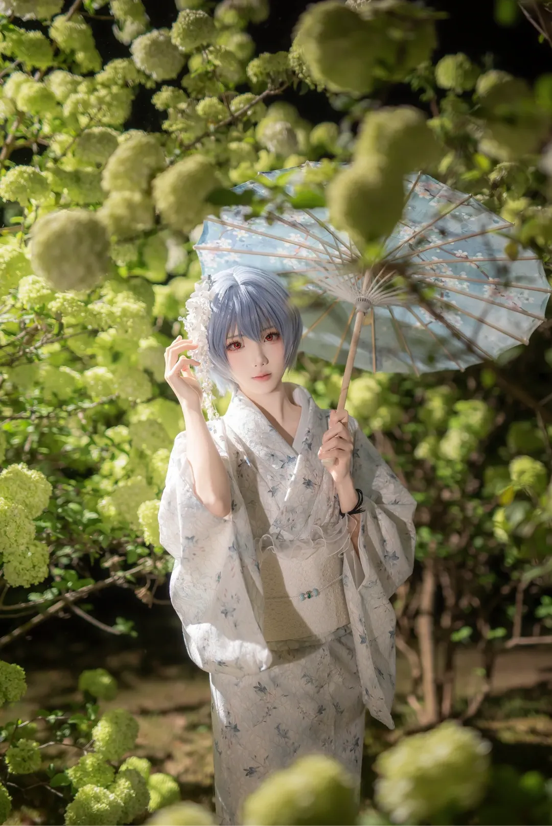 绫波丽cos, EVA, 重庆大学, 和服夜景人像, 雨夜氛围感 - 第6张