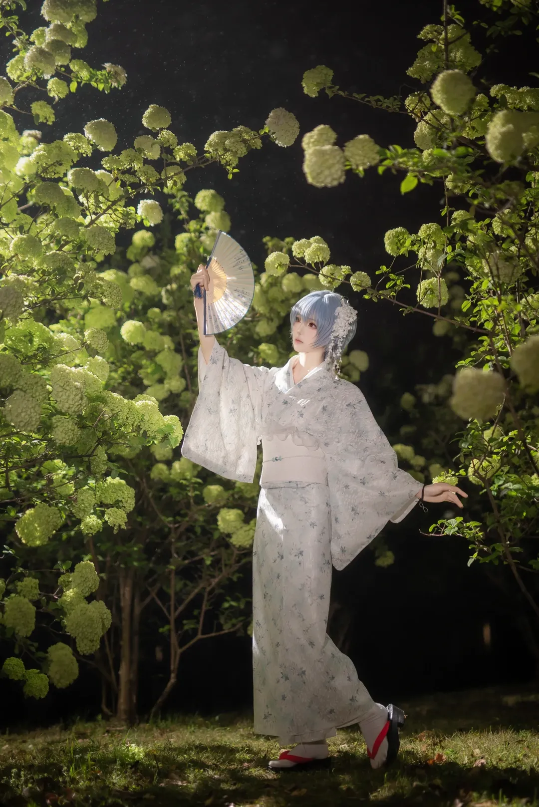 绫波丽cos, EVA, 重庆大学, 和服夜景人像, 雨夜氛围感 - 第9张