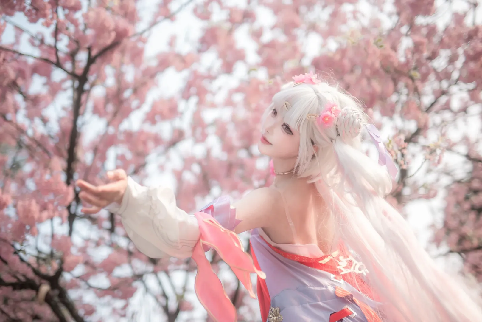 鳴潮, 二次元撮影, 今汐コスプレ, コスプレ写真, 桜のポートレート - 1枚目