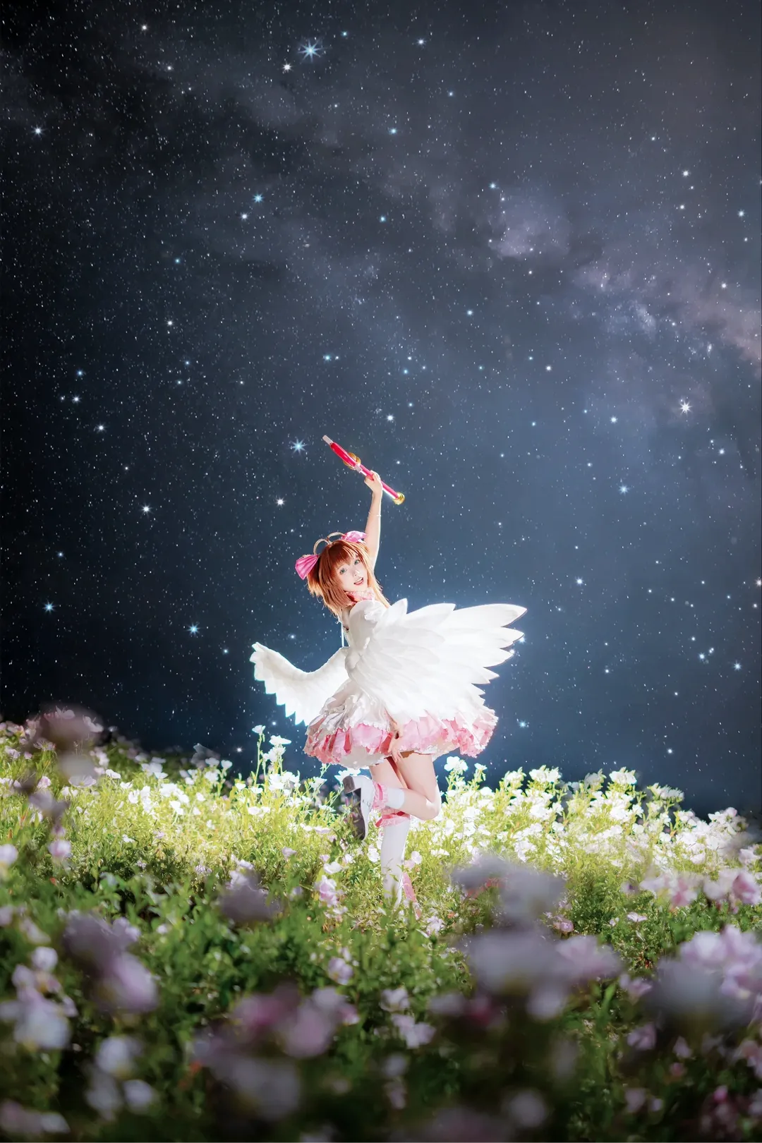小樱cos, 魔法少女樱, 夜景人像, 重庆约拍, 花海写真 - 第1张