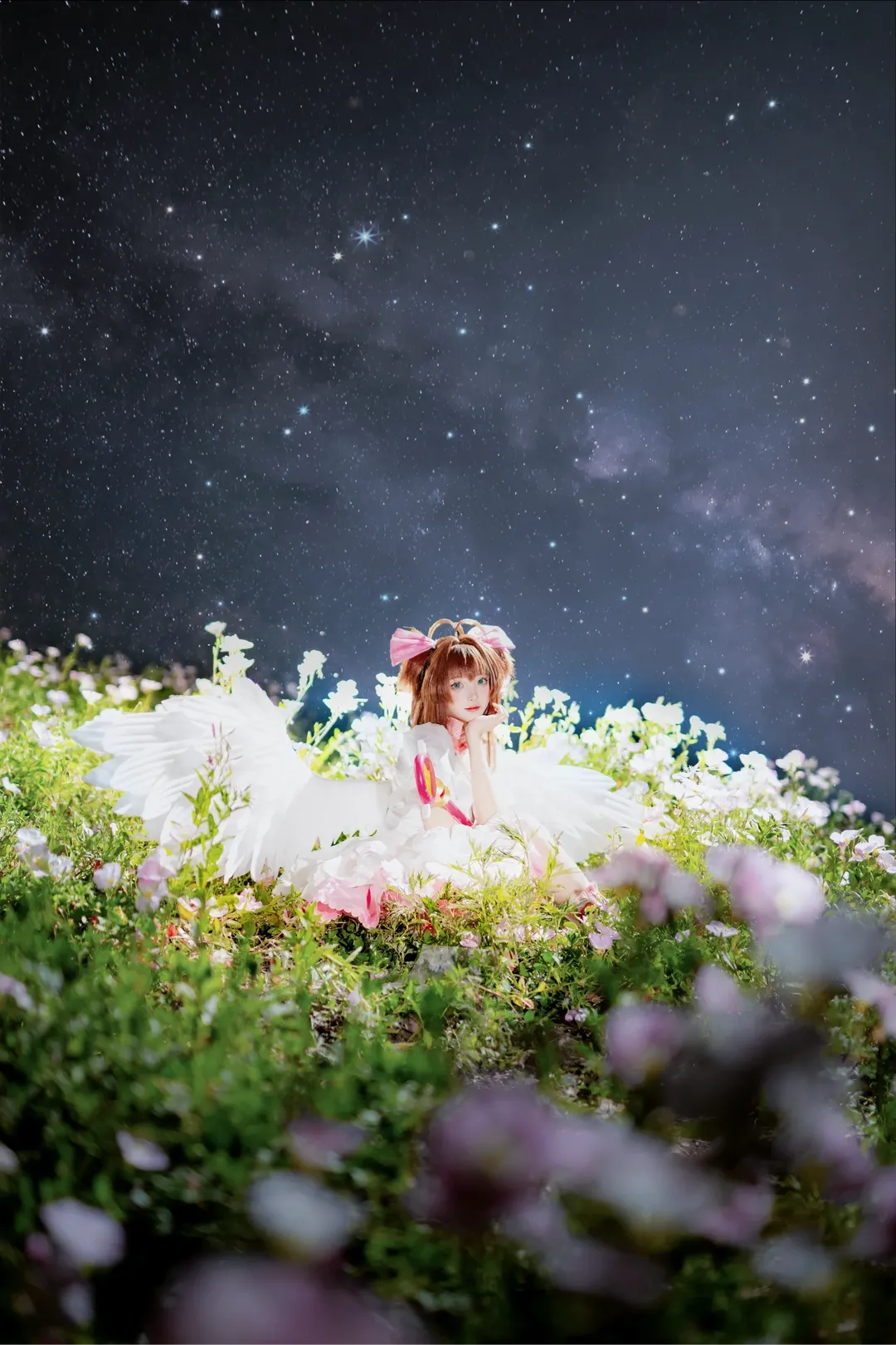 小樱cos, 魔法少女樱, 夜景人像, 重庆约拍, 花海写真 - 第4张