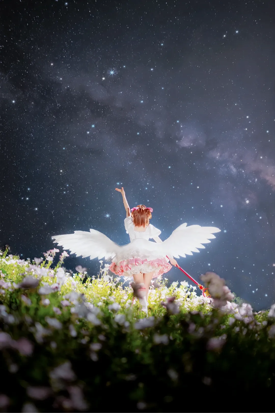 小樱cos, 魔法少女樱, 夜景人像, 重庆约拍, 花海写真 - 第5张