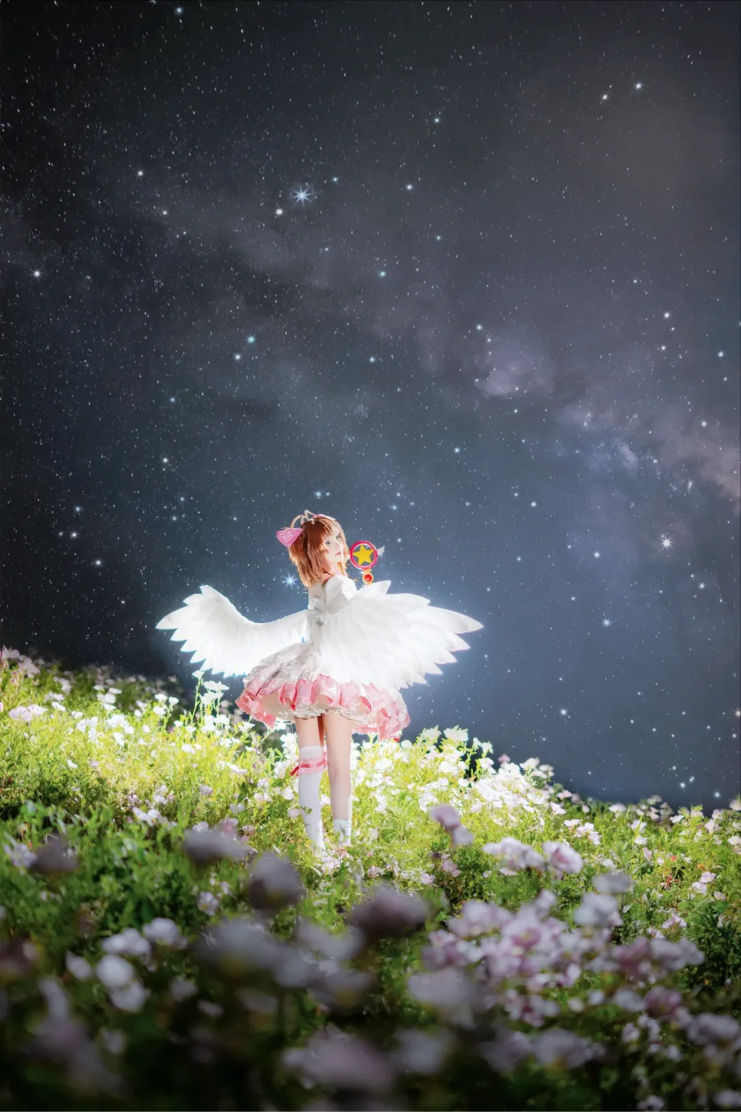 小樱cos, 魔法少女樱, 夜景人像, 重庆约拍, 花海写真 - 第6张