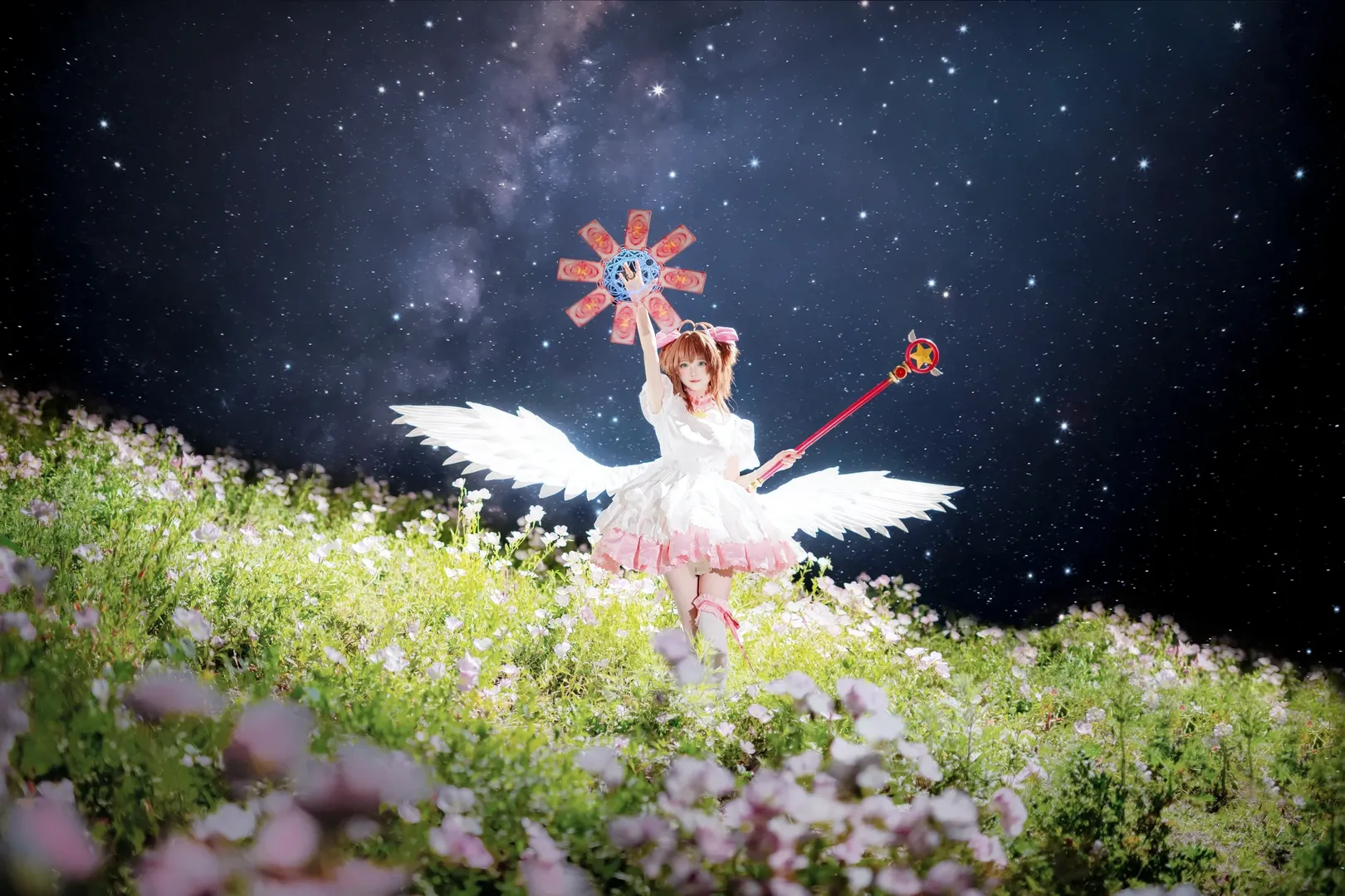 小樱cos, 魔法少女樱, 夜景人像, 重庆约拍, 花海写真 - 第7张