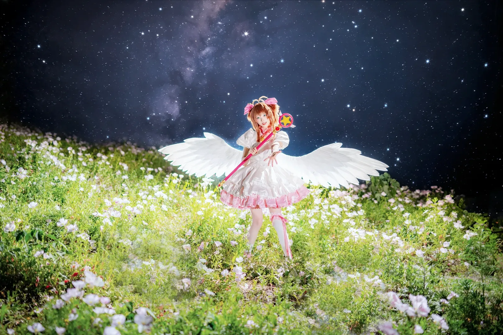 小樱cos, 魔法少女樱, 夜景人像, 重庆约拍, 花海写真 - 第8张