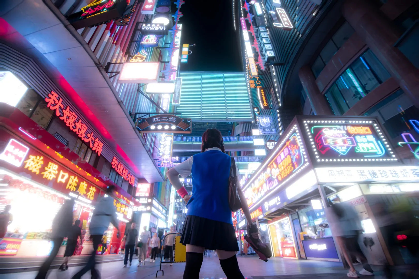 赛博朋克, 人像摄影, 守望先锋, 重庆夜景, D.Va cos - 第1张