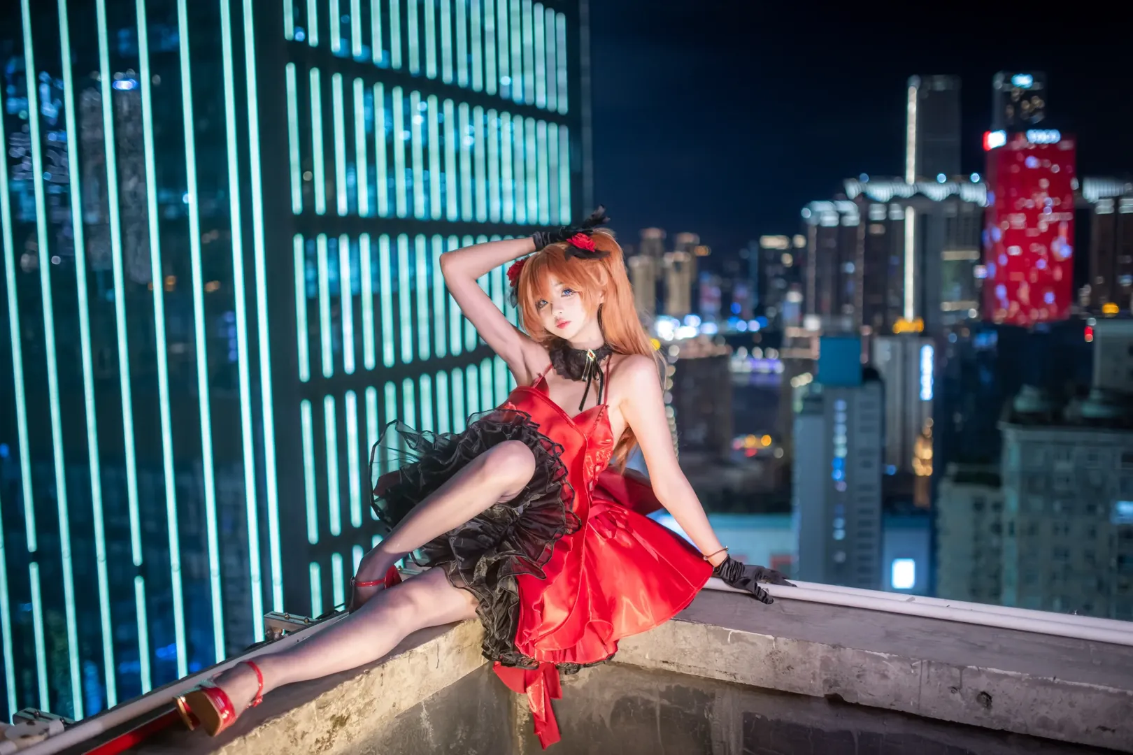 EVA, 明日香cos, cosplay正片, 二次元拍摄, 重庆夜景人像 - 第8张