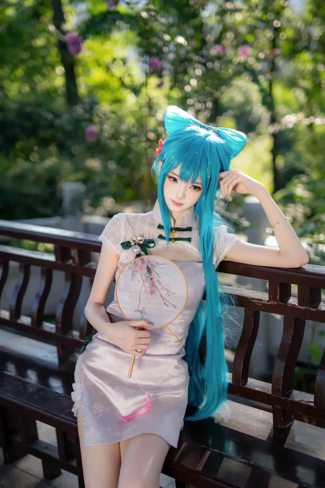 二次元攝影, 初音未來cos, 國風cosplay, 重慶大學校園, 荷花池外景寫真 - 第5張