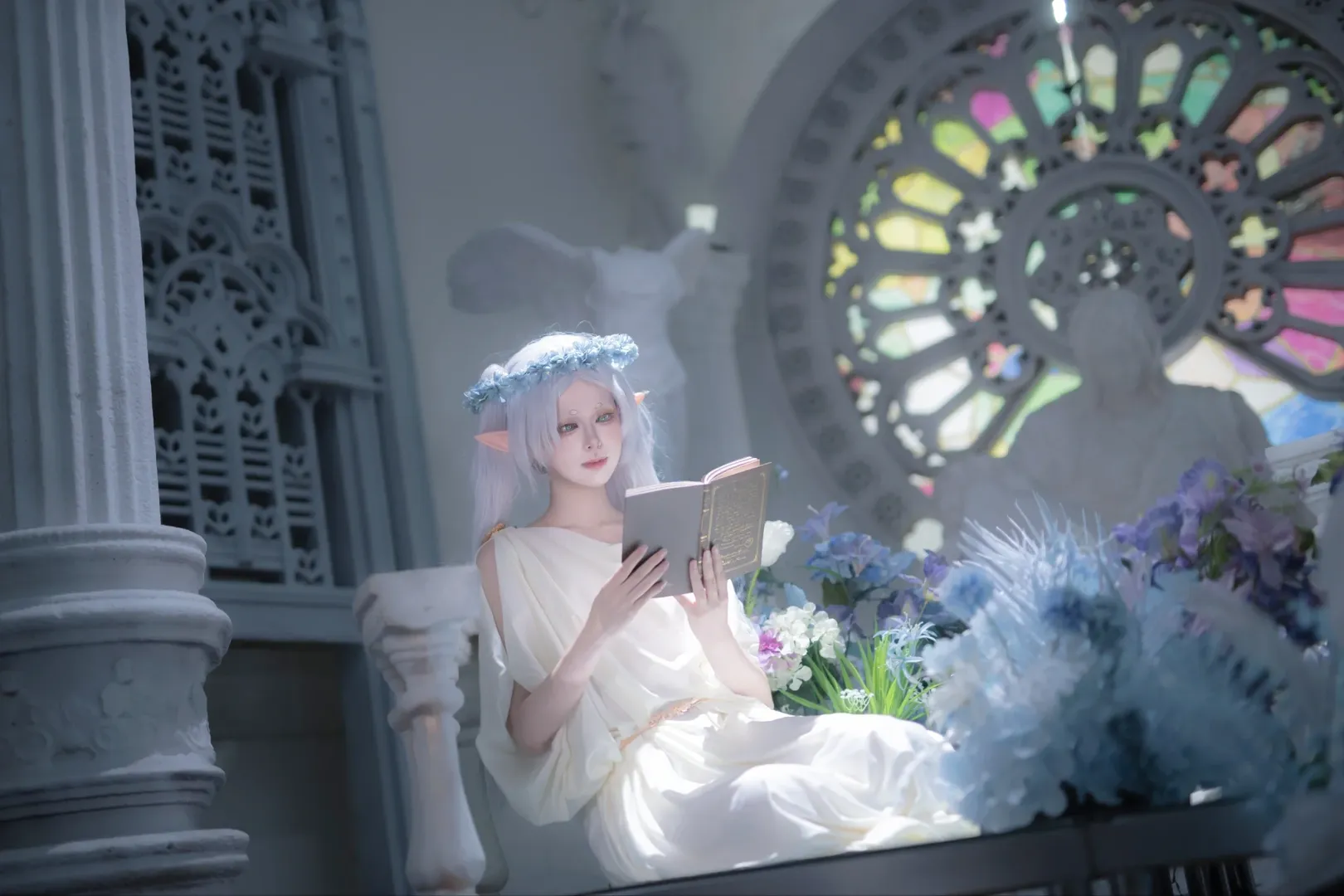 葬送のフリーレン, フリーレン コスプレ, エルフ コスプレ, 青島 二次元撮影, ミュシャ風コスプレ - 2枚目