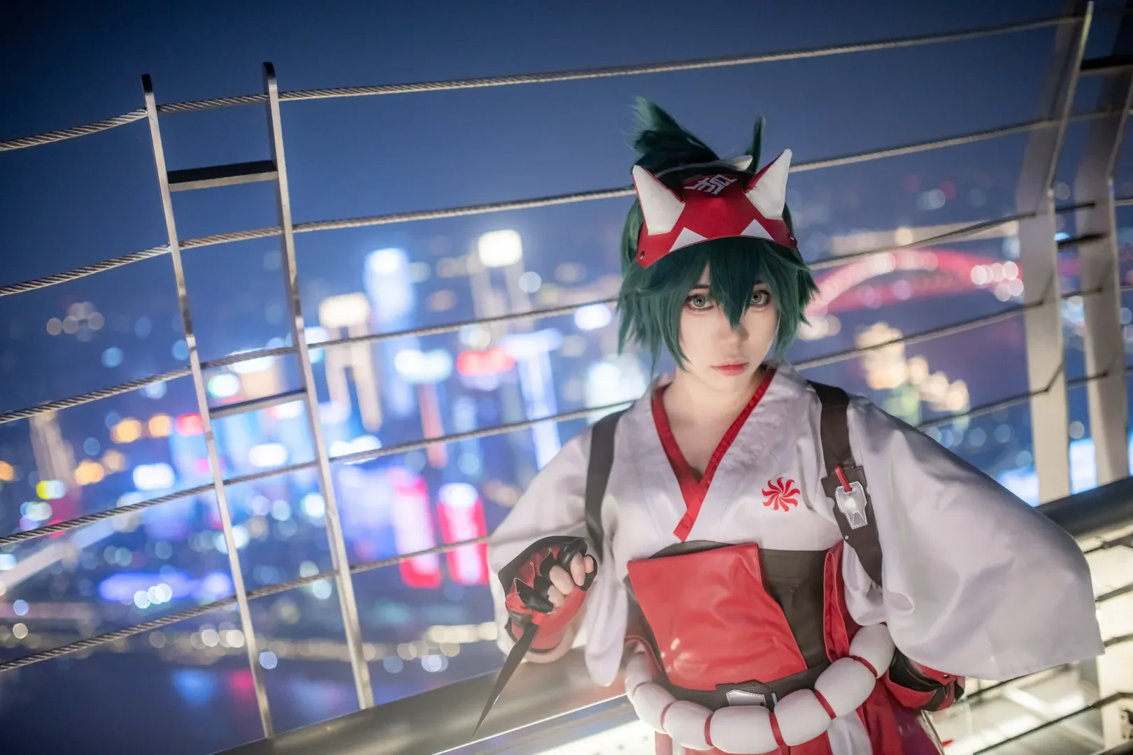 オーバーウォッチ, アニメ風撮影, キリコ コスプレ, 重慶夜景撮影, 屋上コスプレ - 2枚目