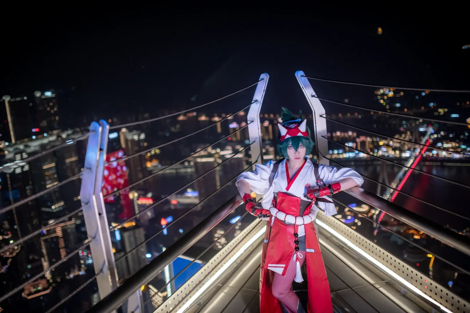 オーバーウォッチ, アニメ風撮影, キリコ コスプレ, 重慶夜景撮影, 屋上コスプレ - 3枚目