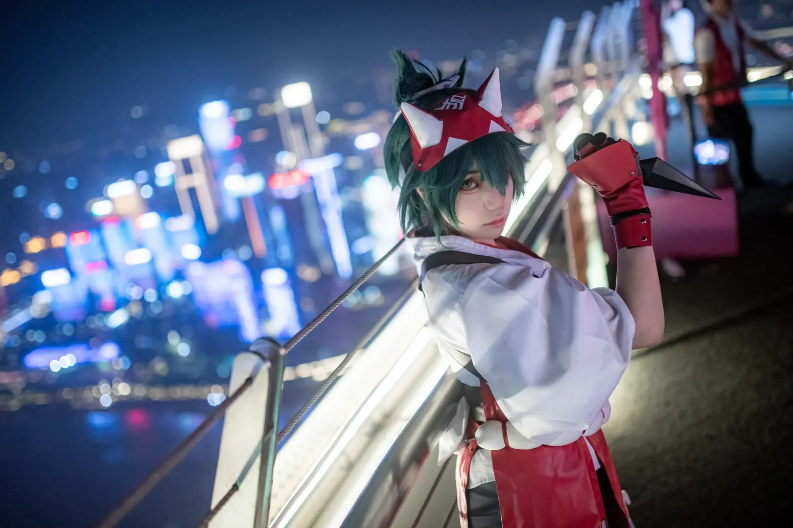 守望先锋, 二次元拍摄, 雾子cos, 重庆夜景摄影, 天台cosplay