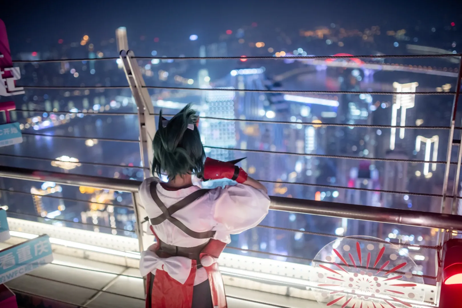オーバーウォッチ, アニメ風撮影, キリコ コスプレ, 重慶夜景撮影, 屋上コスプレ - 5枚目