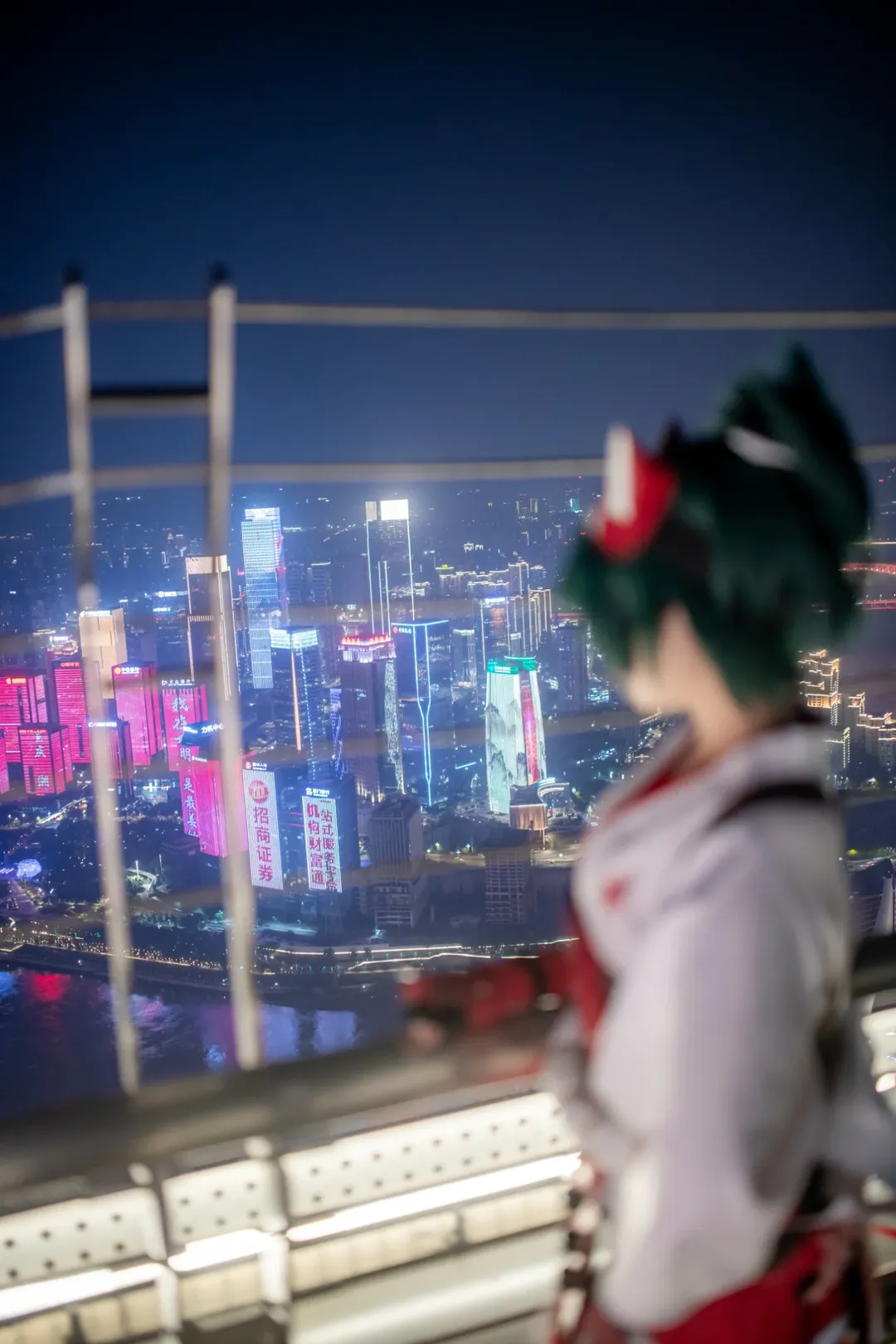 オーバーウォッチ, アニメ風撮影, キリコ コスプレ, 重慶夜景撮影, 屋上コスプレ - 6枚目