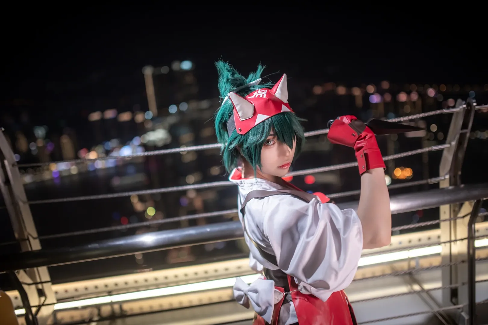 オーバーウォッチ, アニメ風撮影, キリコ コスプレ, 重慶夜景撮影, 屋上コスプレ - 9枚目