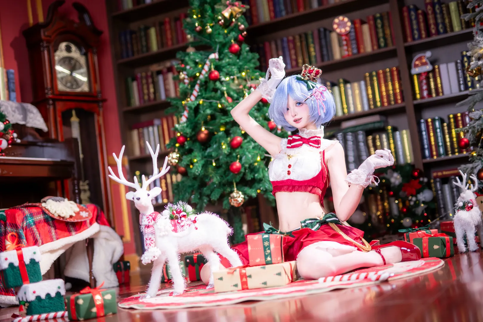 二次元撮影, Re:ゼロから始める異世界生活, レム コスプレ, クリスマス コスプレ, 重慶コスプレイヤー - 2枚目