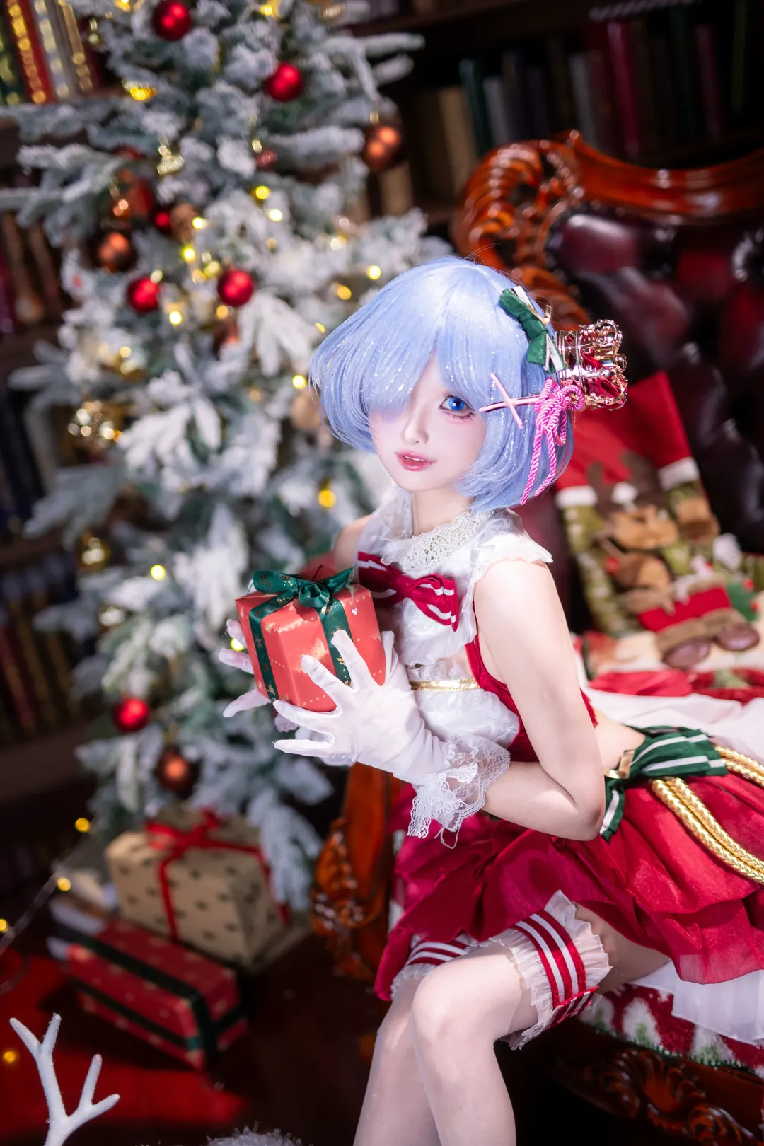 二次元撮影, Re:ゼロから始める異世界生活, レム コスプレ, クリスマス コスプレ, 重慶コスプレイヤー - 3枚目