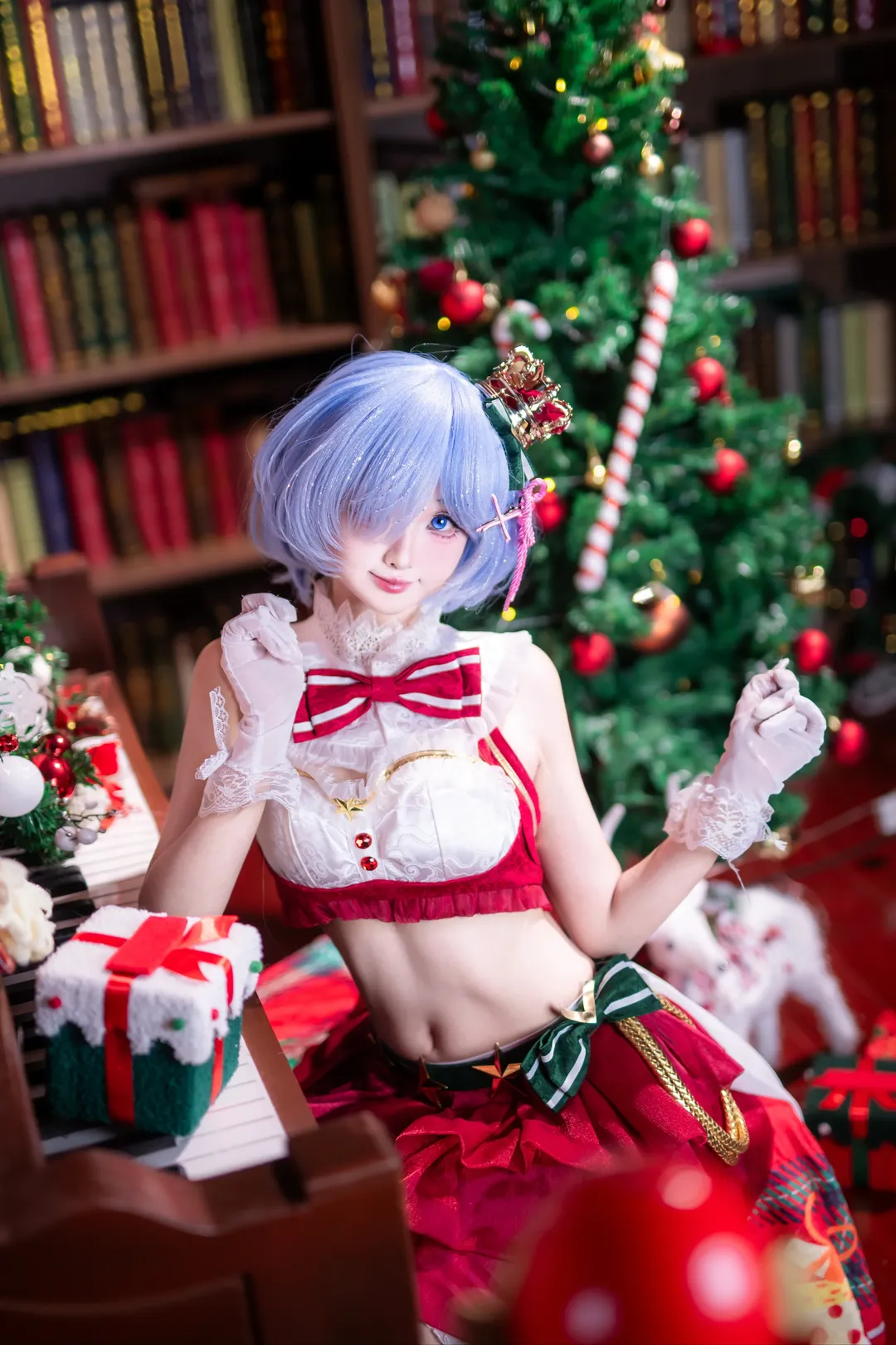 二次元撮影, Re:ゼロから始める異世界生活, レム コスプレ, クリスマス コスプレ, 重慶コスプレイヤー - 4枚目