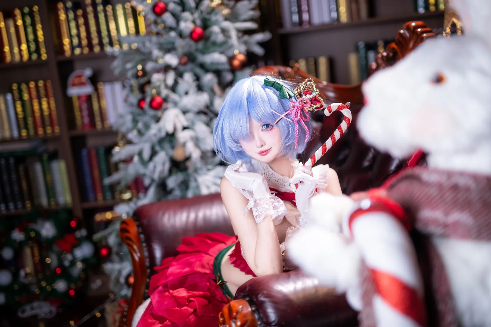 二次元撮影, Re:ゼロから始める異世界生活, レム コスプレ, クリスマス コスプレ, 重慶コスプレイヤー - 8枚目