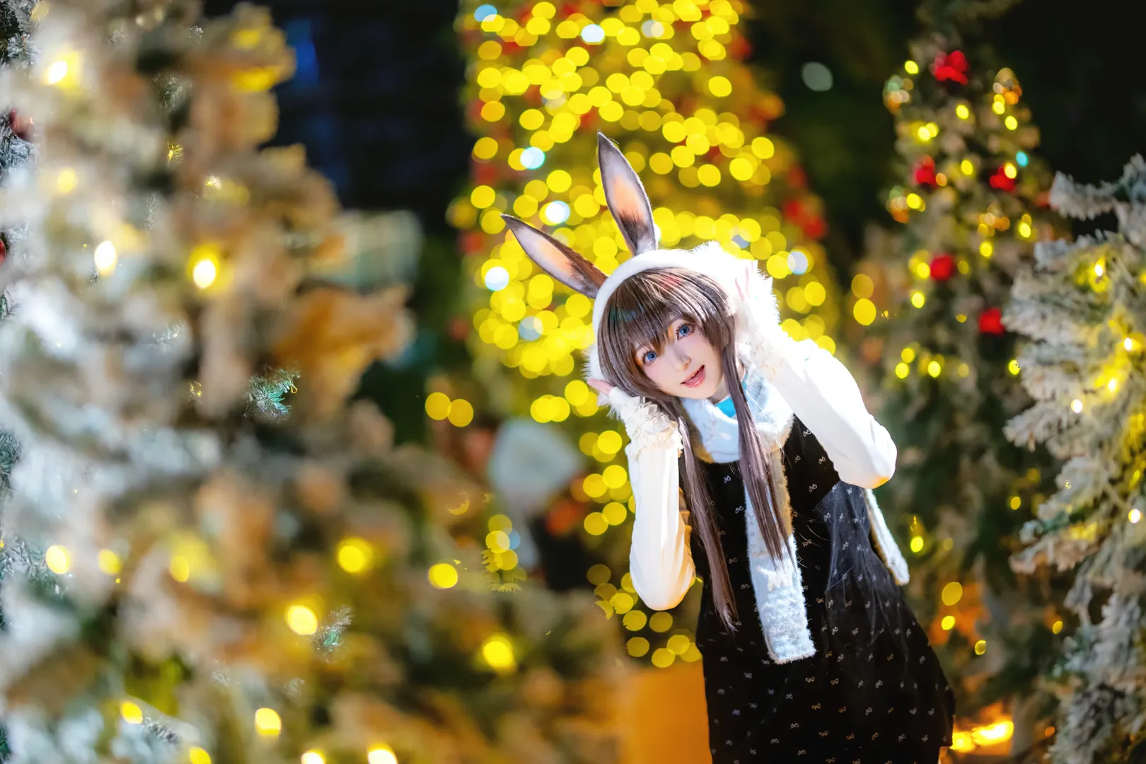 二次元コスプレ, アークナイツ, アーミヤ コスプレ, 重慶の夜景ポートレート, クリスマステーマ撮影 - 10枚目