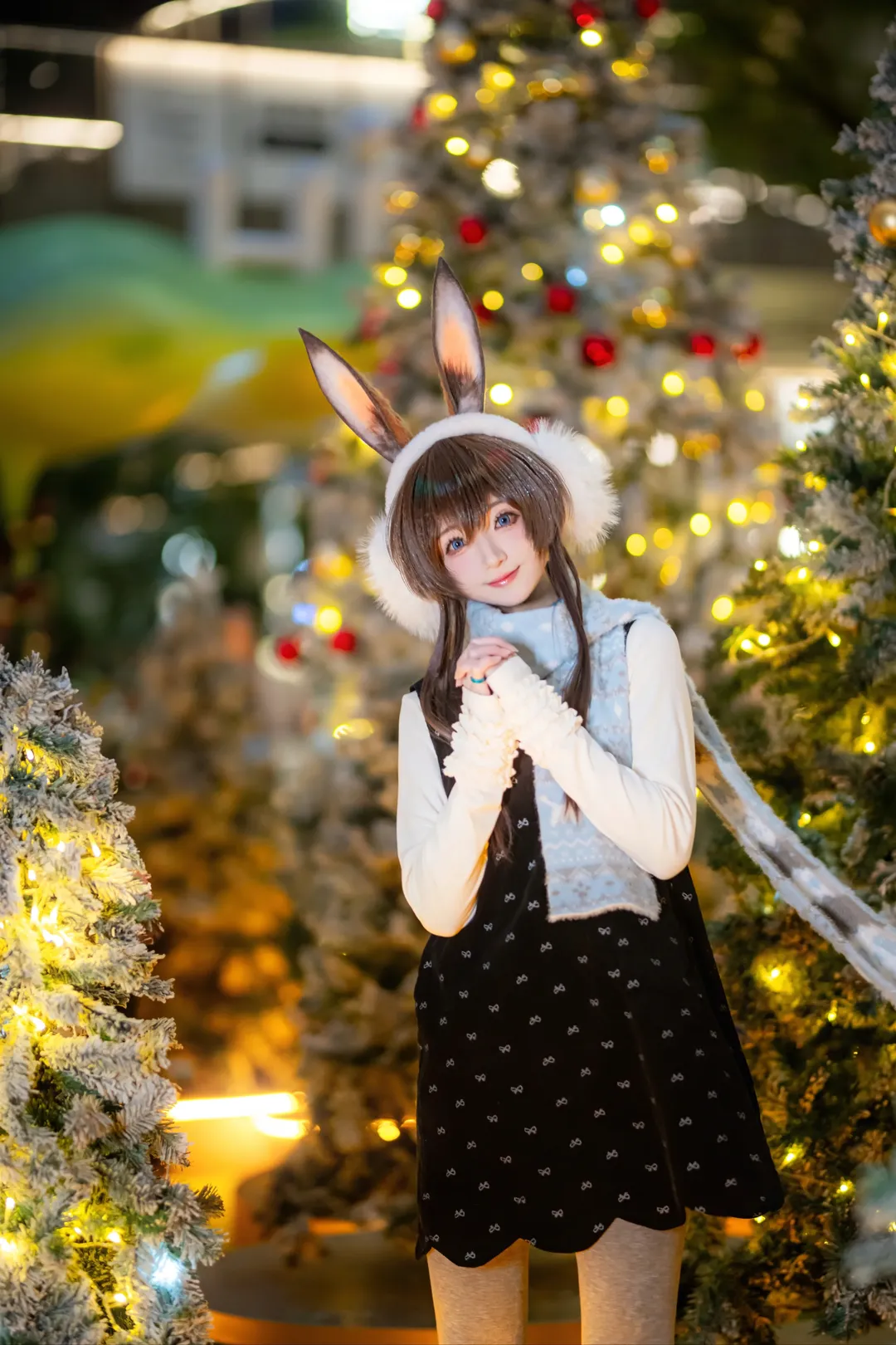二次元コスプレ, アークナイツ, アーミヤ コスプレ, 重慶の夜景ポートレート, クリスマステーマ撮影 - 12枚目