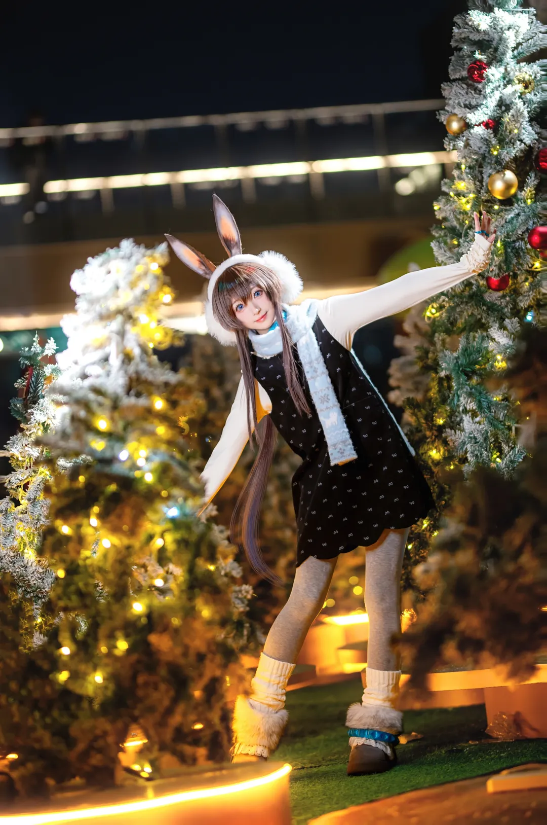 二次元コスプレ, アークナイツ, アーミヤ コスプレ, 重慶の夜景ポートレート, クリスマステーマ撮影 - 6枚目