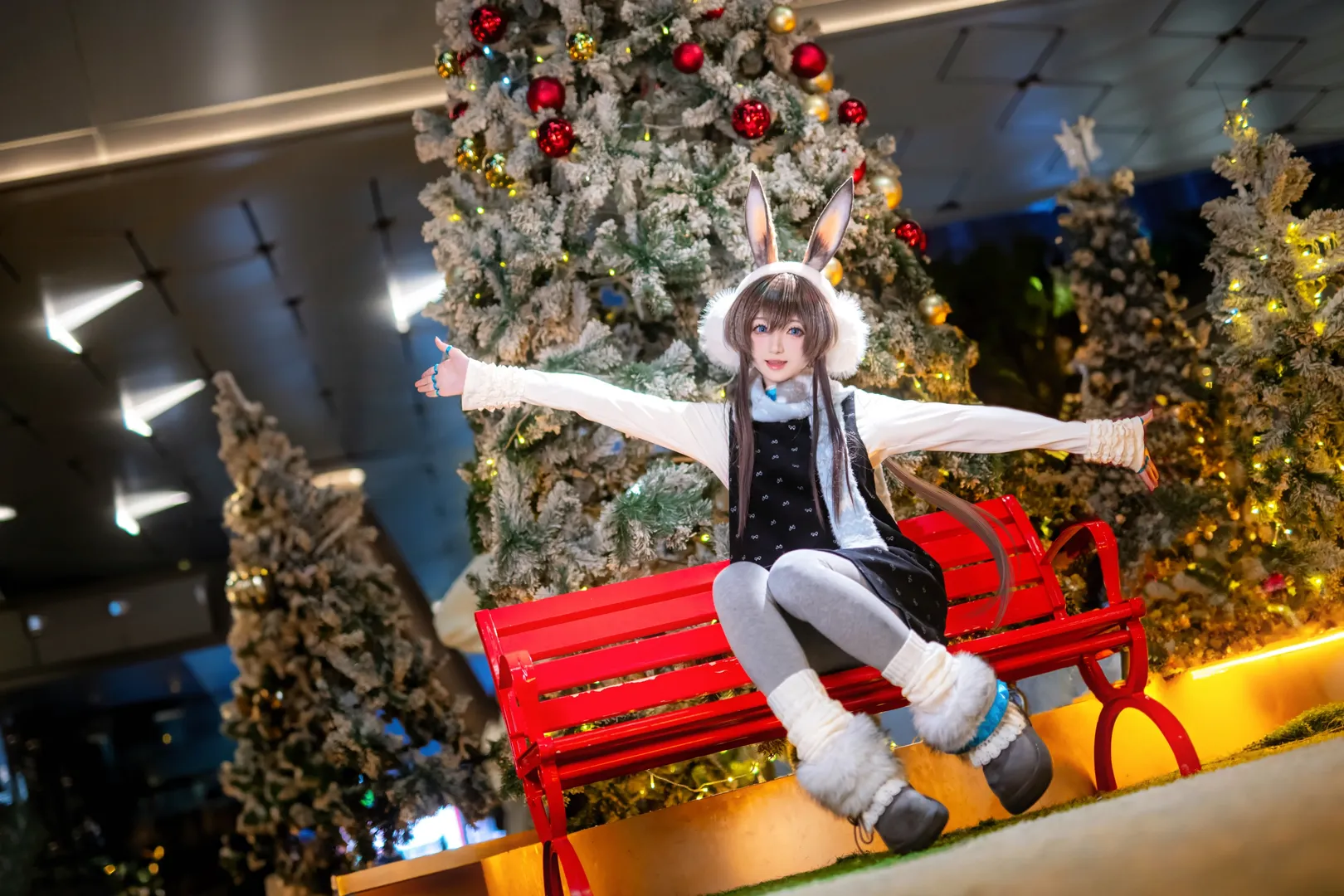 二次元コスプレ, アークナイツ, アーミヤ コスプレ, 重慶の夜景ポートレート, クリスマステーマ撮影 - 7枚目
