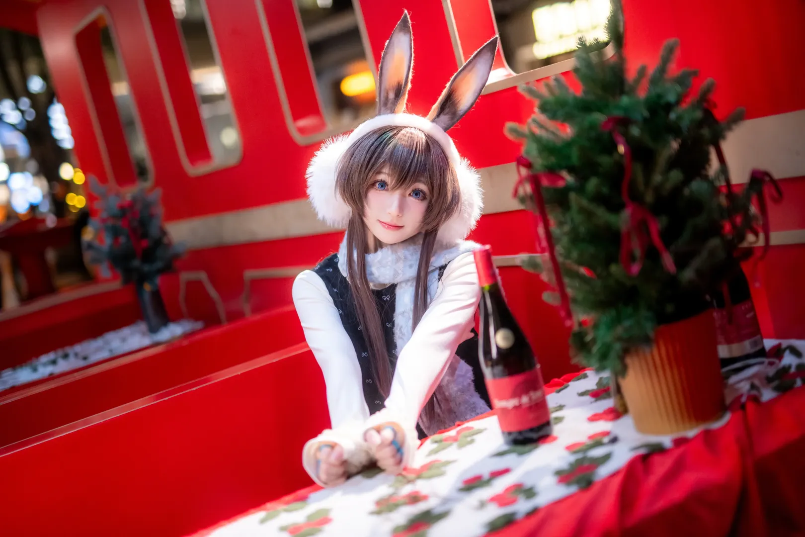 二次元コスプレ, アークナイツ, アーミヤ コスプレ, 重慶の夜景ポートレート, クリスマステーマ撮影 - 8枚目
