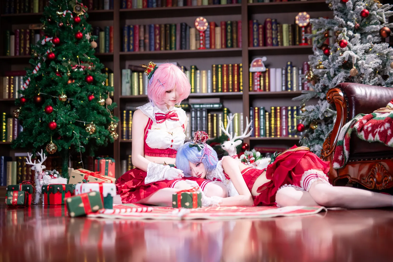 二次元摄影, 从零开始的异世界生活, 蕾姆cos, 拉姆cos, 圣诞cosplay - 第2张