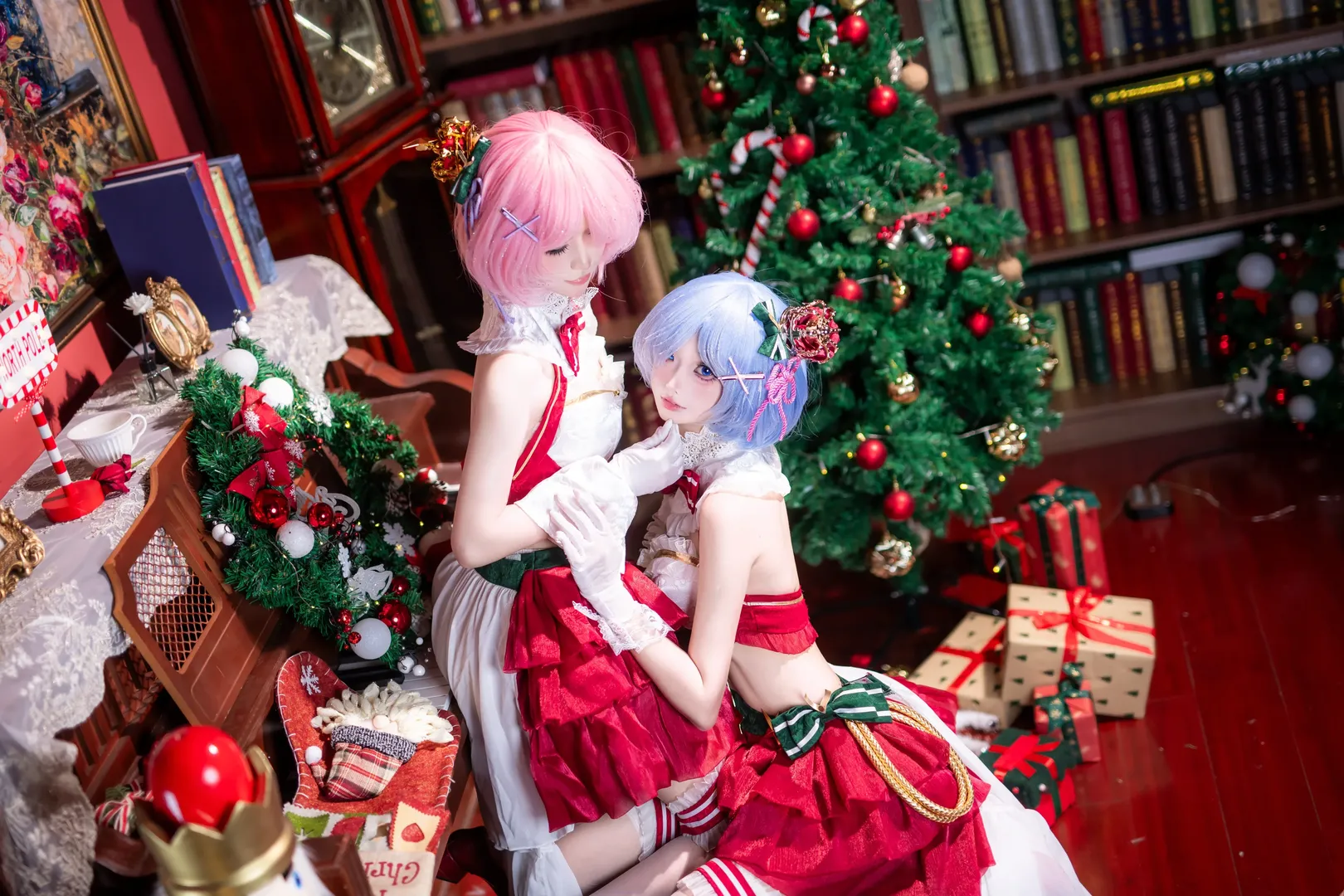 二次元摄影, 从零开始的异世界生活, 蕾姆cos, 拉姆cos, 圣诞cosplay - 第3张