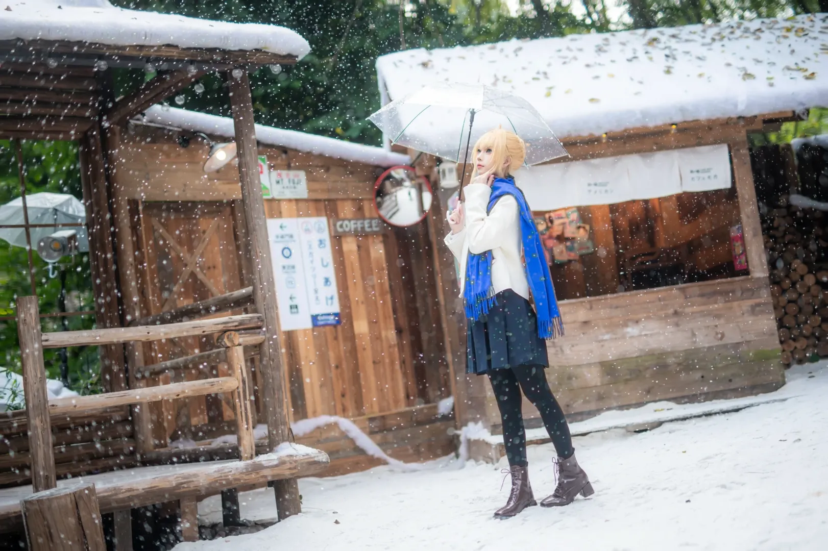 フェイト, セイバー コスプレ, 二次元コスプレ写真, 重慶コスプレ, 冬の雪景色撮影 - 4枚目