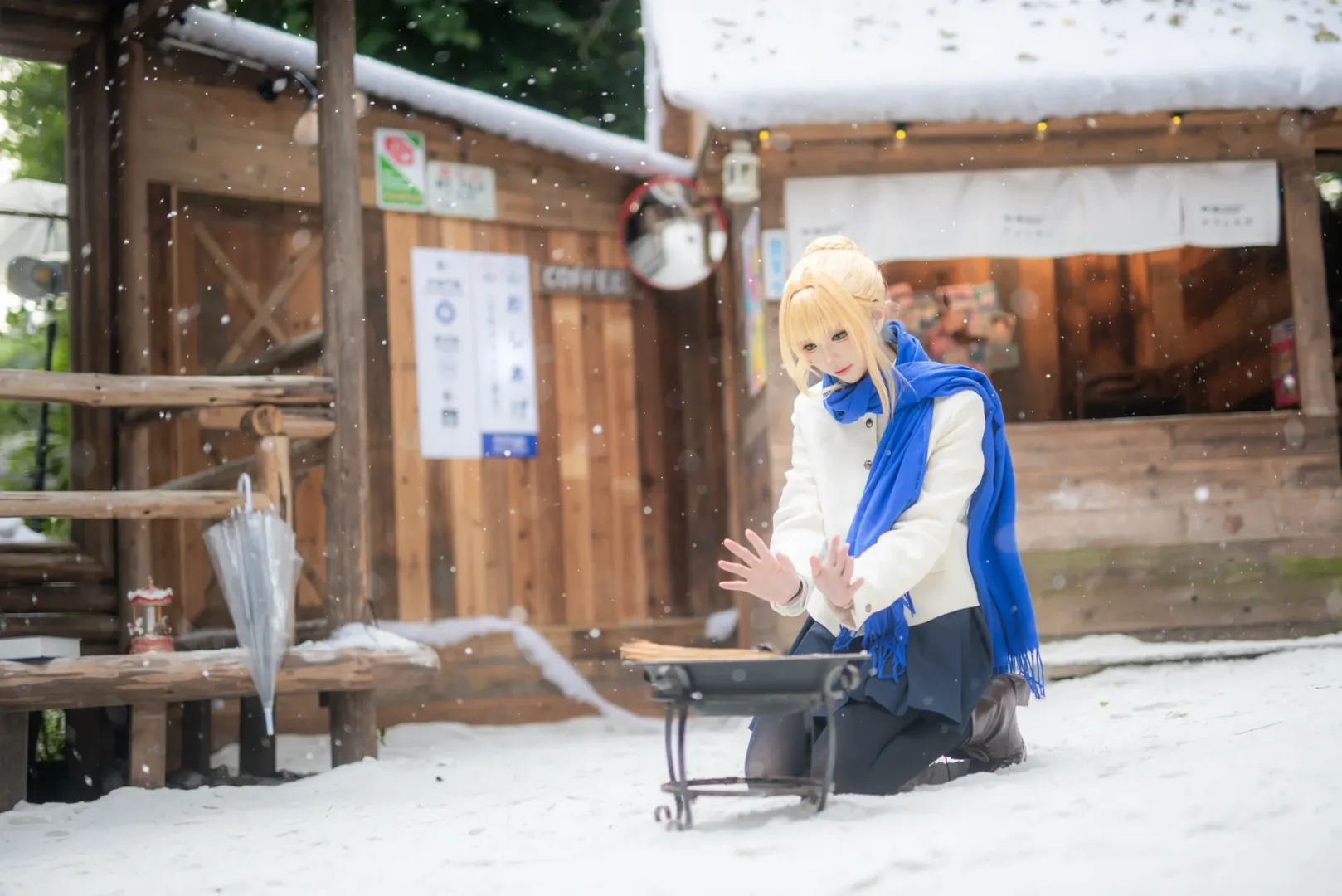 フェイト, セイバー コスプレ, 二次元コスプレ写真, 重慶コスプレ, 冬の雪景色撮影 - 6枚目