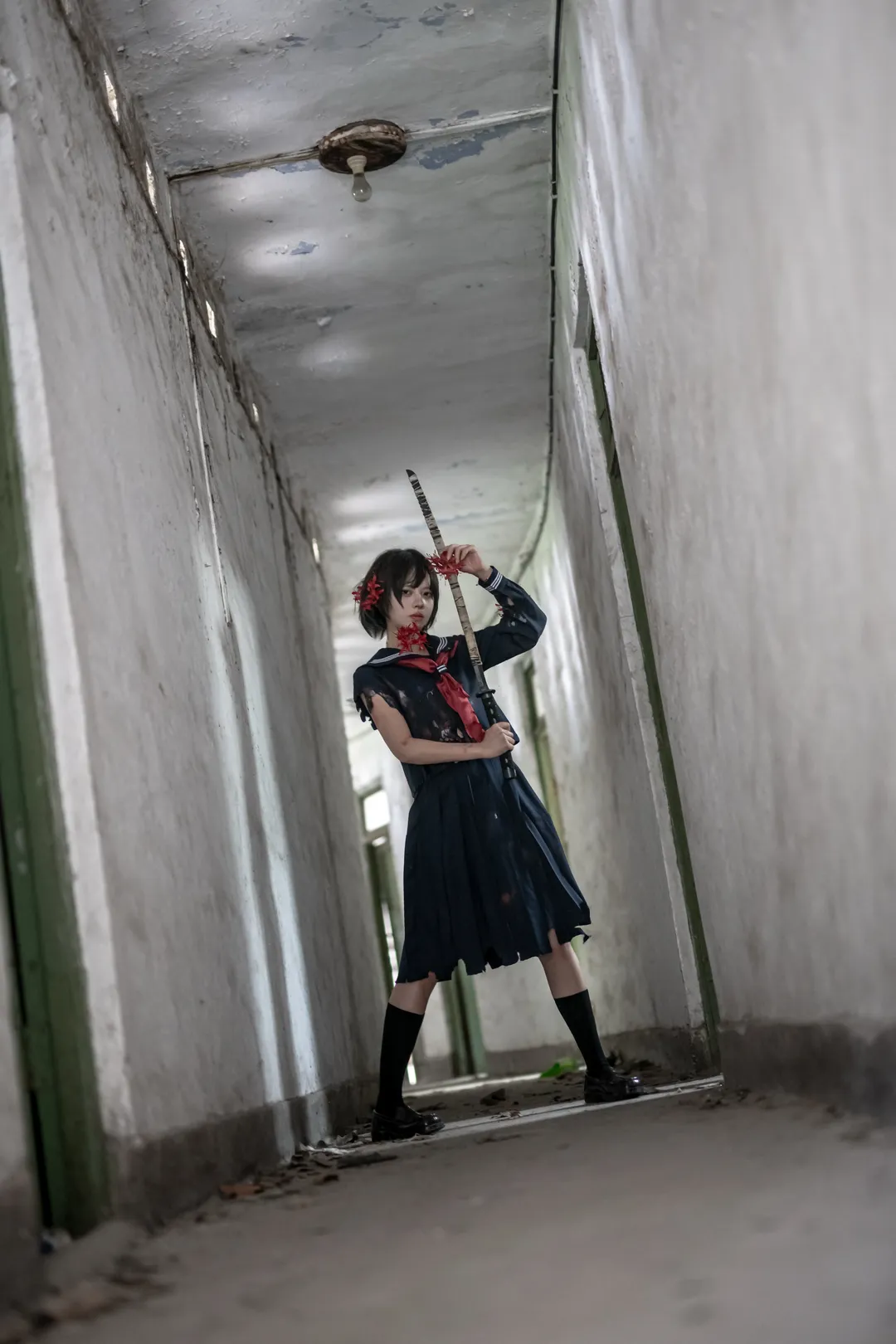 二次元摄影, 重庆cosplay, 深水雏子cos, 寂静岭f, 战损水手服cos - 第2张