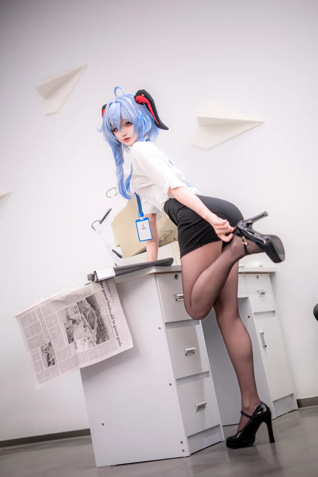 原神, 甘雨 コスプレ, 二次元撮影, 重慶コスプレ, OL秘書コスプレ