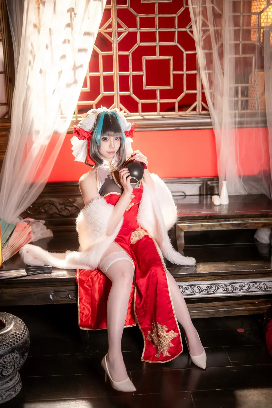 柴郡cos, 碧蓝航线, cos正片, 旗袍cos, 重庆cosplay - 第6张