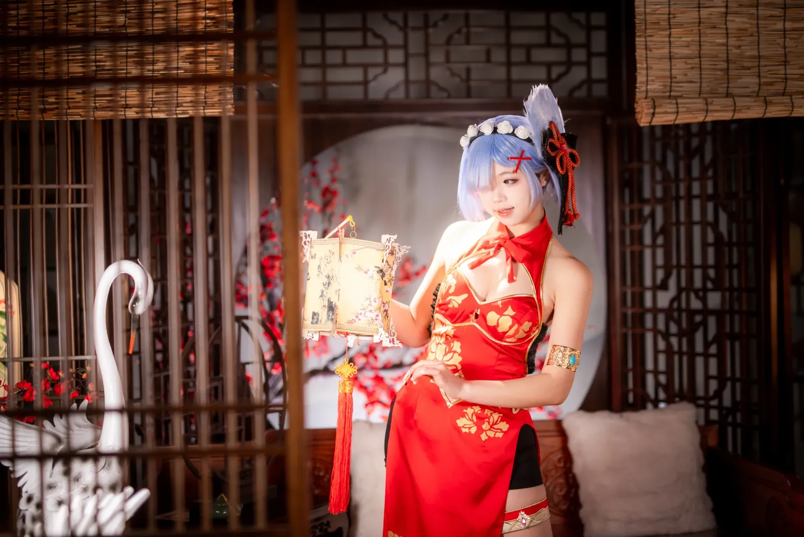 二次元攝影, 從零開始的異世界生活, 蕾姆cos, 旗袍cosplay, 新年cos正片 - 第10張