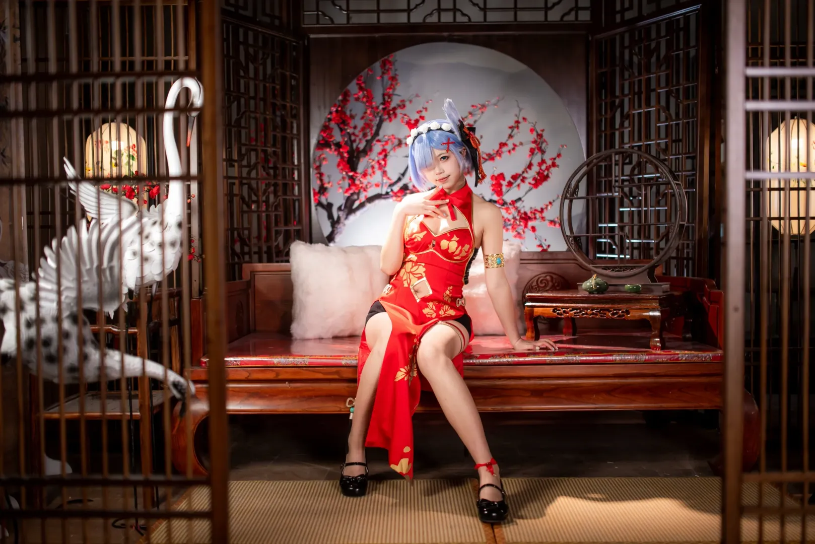 二次元攝影, 從零開始的異世界生活, 蕾姆cos, 旗袍cosplay, 新年cos正片 - 第11張