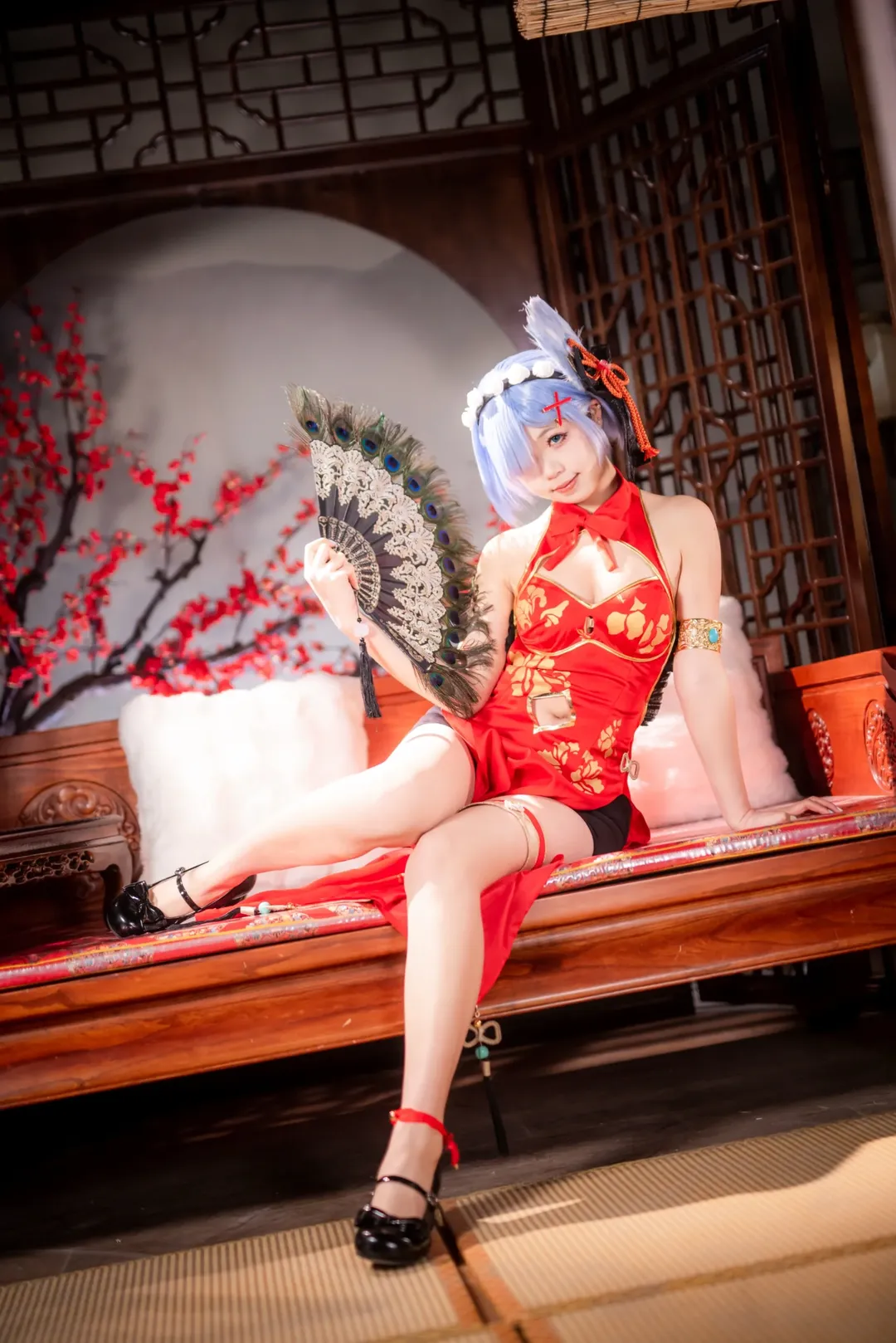 二次元攝影, 從零開始的異世界生活, 蕾姆cos, 旗袍cosplay, 新年cos正片 - 第5張