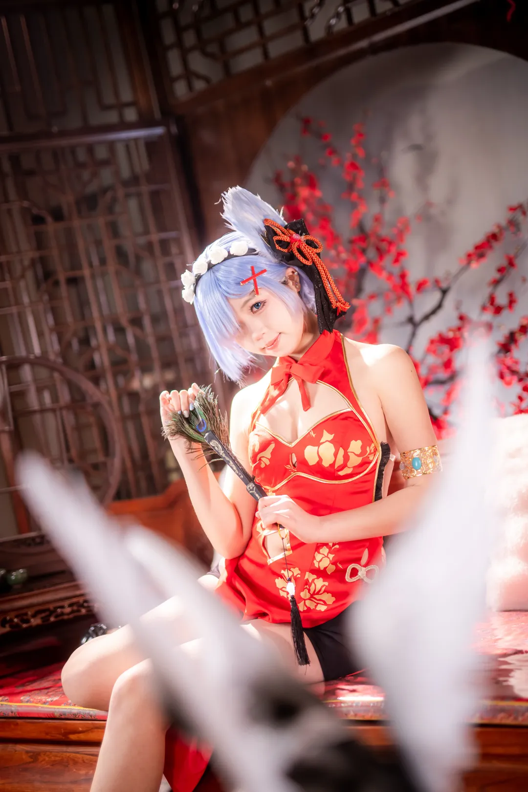 二次元攝影, 從零開始的異世界生活, 蕾姆cos, 旗袍cosplay, 新年cos正片 - 第6張