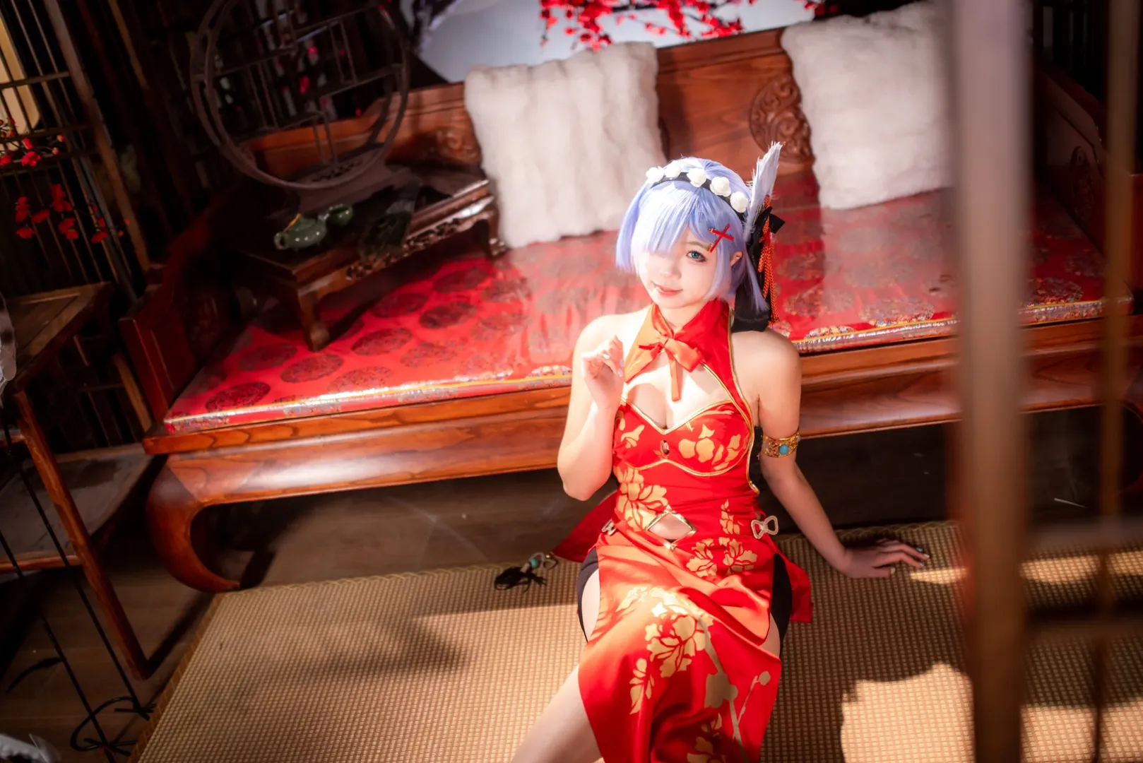 二次元攝影, 從零開始的異世界生活, 蕾姆cos, 旗袍cosplay, 新年cos正片 - 第7張