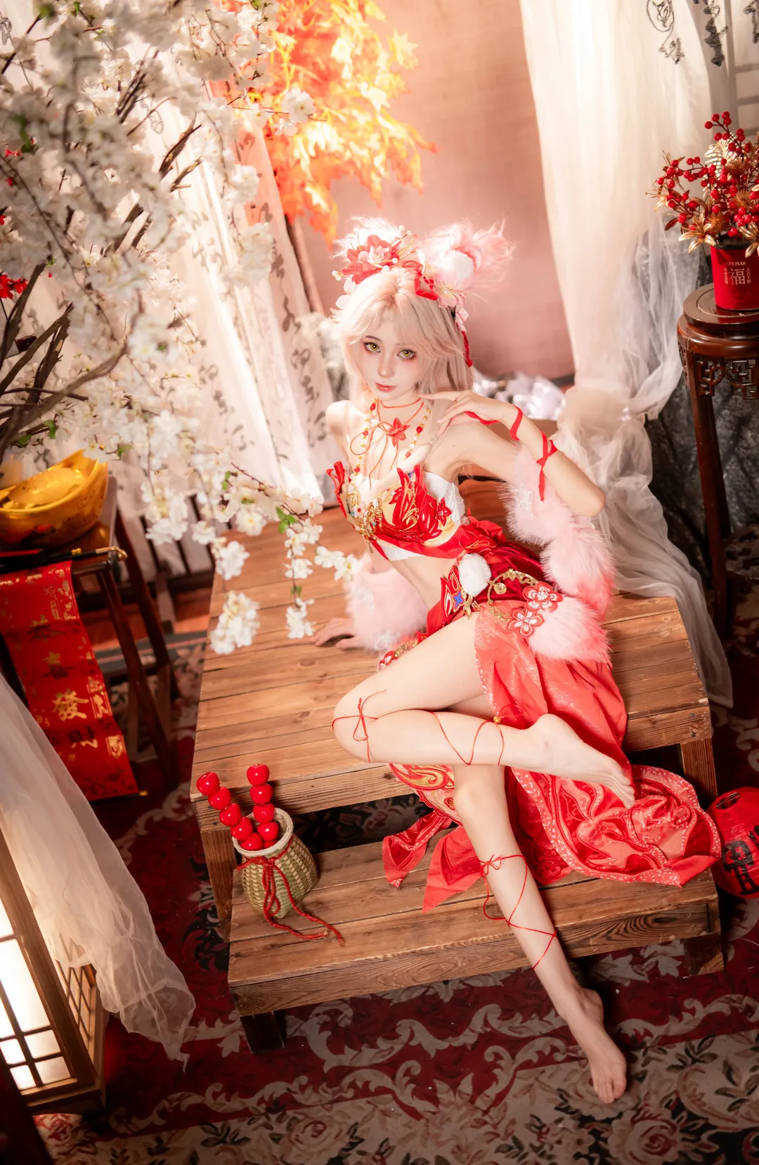 二次元摄影, 玉玲珑cos, 永劫无间, 新春国风, 喜缘红线
